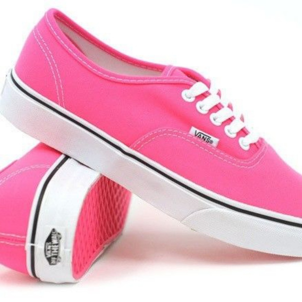Pink Neon Vans Unisex Seneakers Men US 8 Women 9.5
